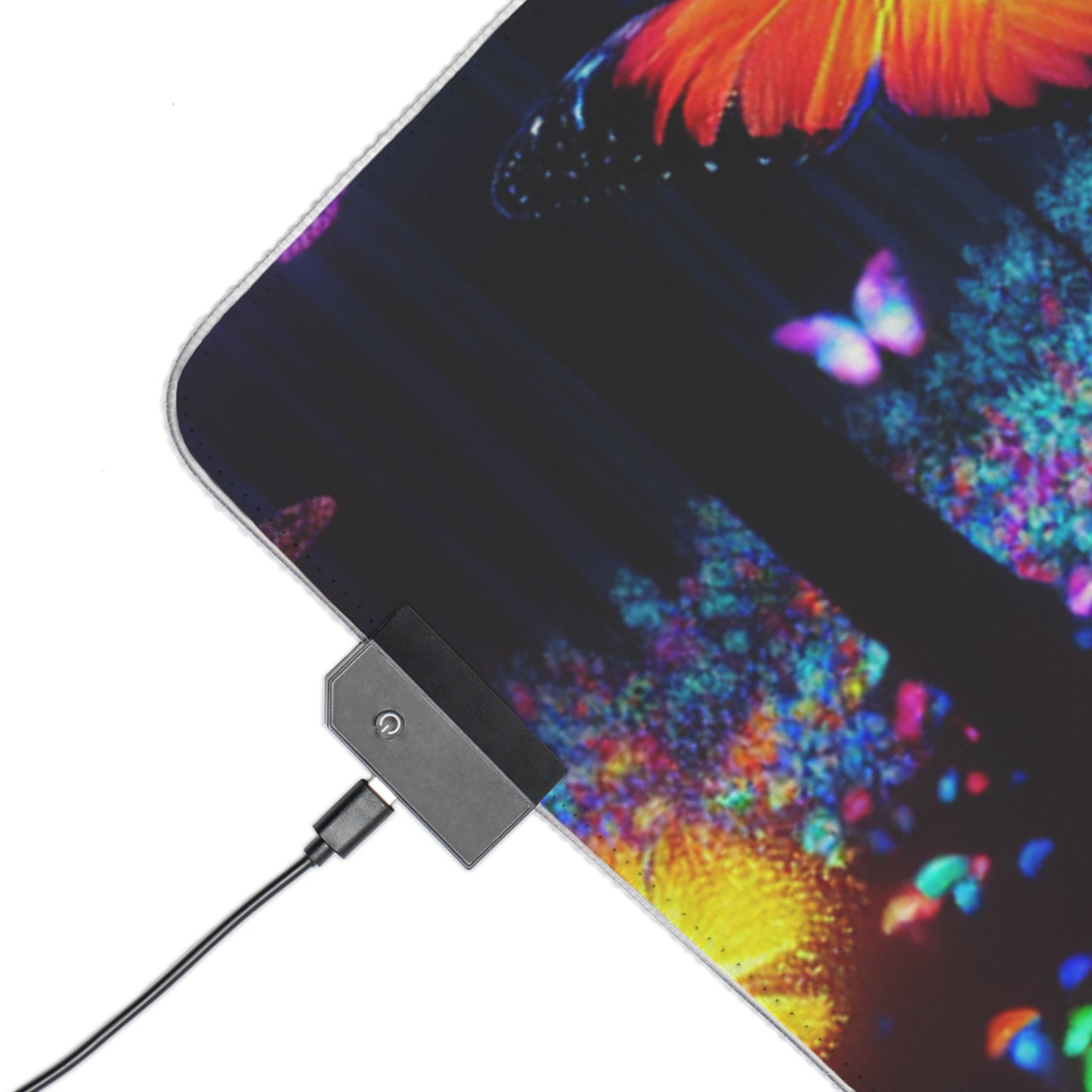 "Euphoric Fauna" NEON Butterflies and Mushrooms LED Mousepad