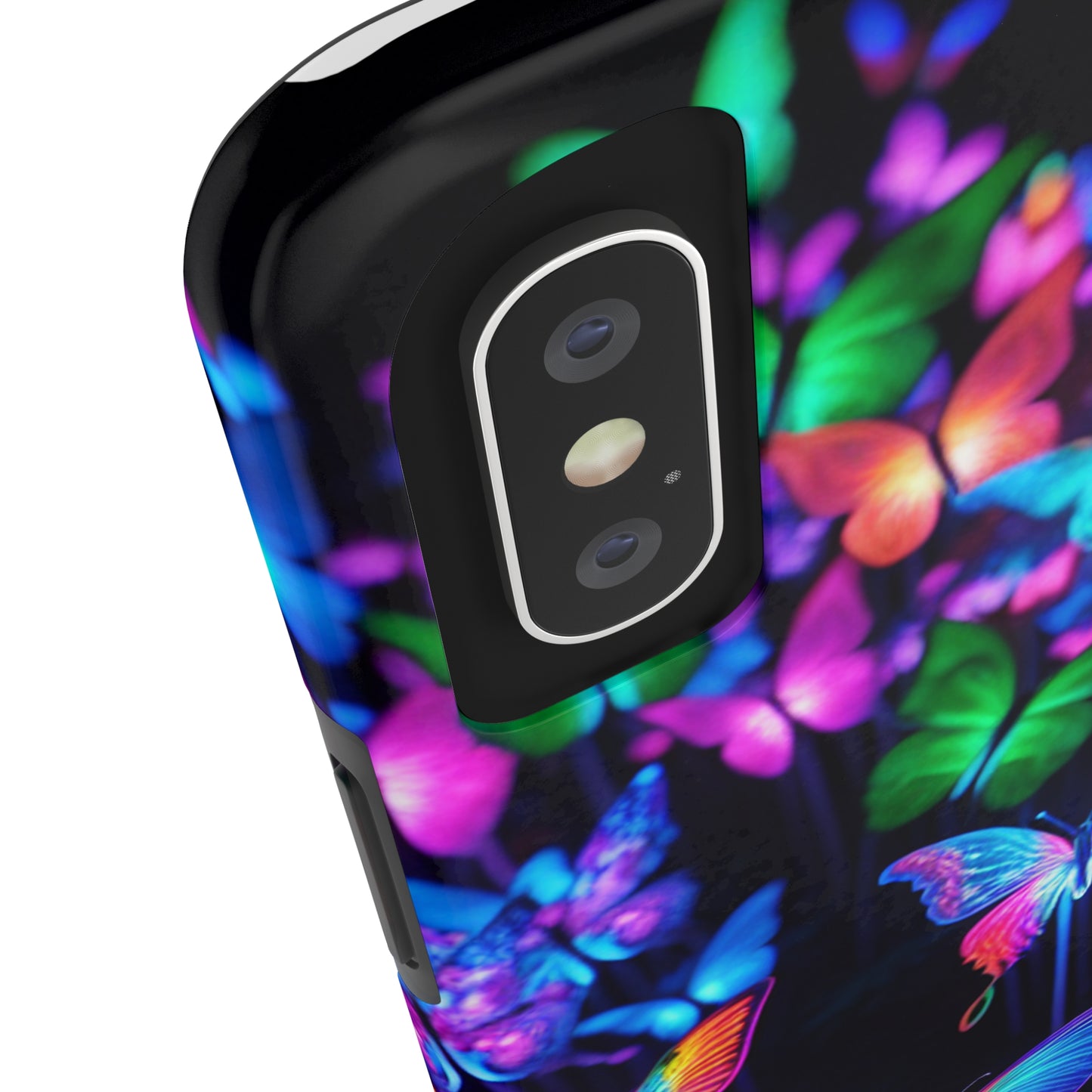 "Neon Flutterby Lights" NEON Butterflies Tough Phone Case
