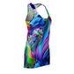 "Enchanting Neon Dreams" Neon Unicorns Racerback Dress