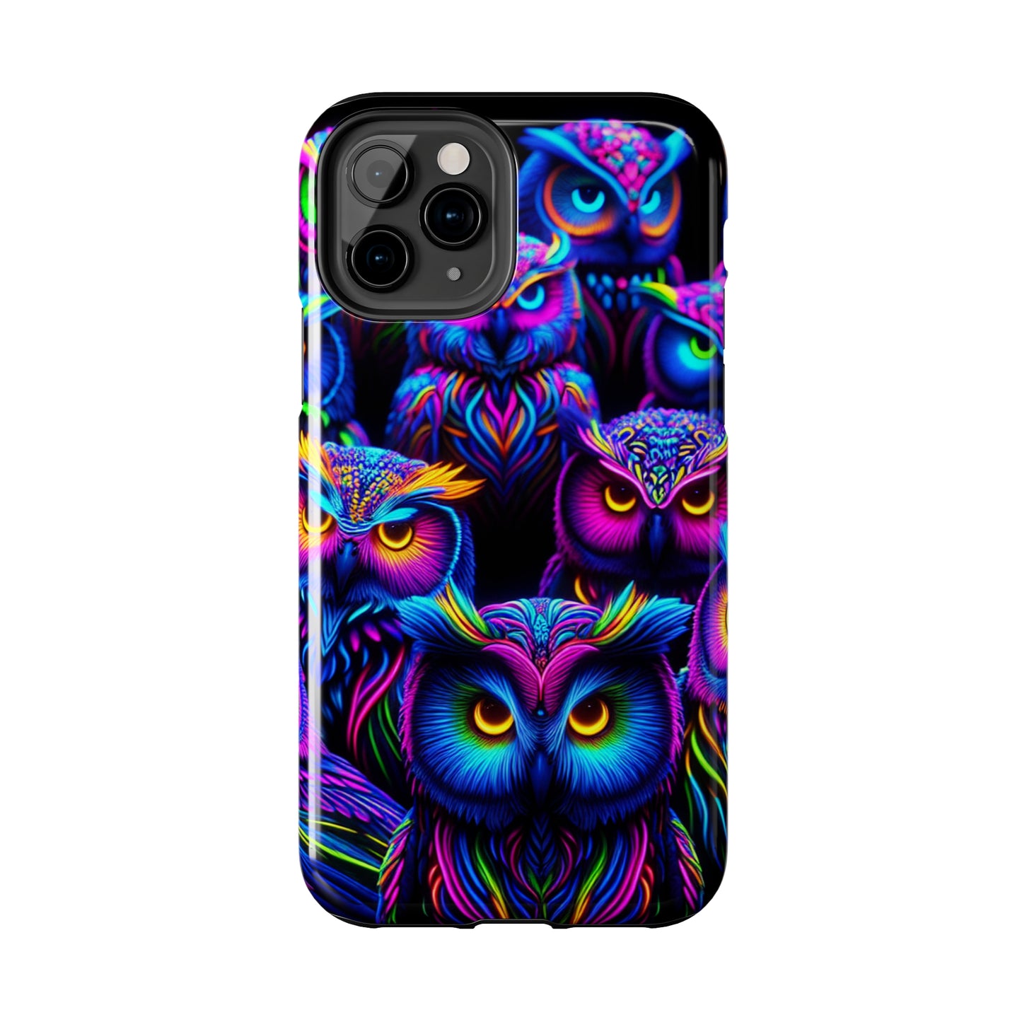 Neon Owl Congregation. NEON Owls Tough Phone Case
