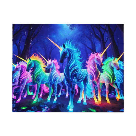 Neon Herd. - Neon Unicorns Puzzle