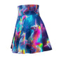 1. "Vivacious Voyage" -NEON Unicorns Woman' Skater Skirt