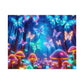 'Vibrant Neon Dreamscape' - Neon Butterflies and Mushrooms Puzzle 30, 110, 252, and 1000 Pieces