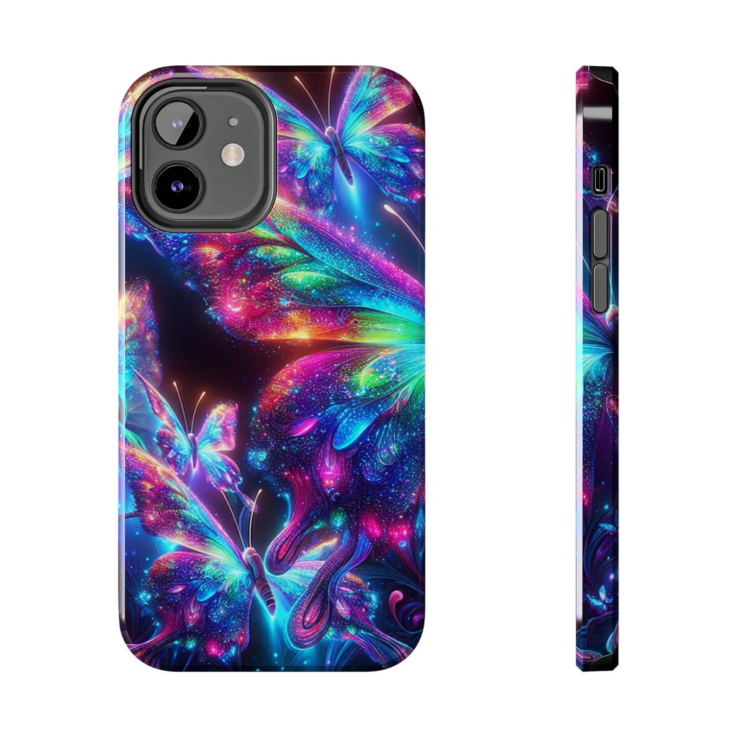 "Butterfly Prism Eruption" NEON Butterflies Tough Phone Case