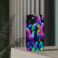 Neon Magic Skies - Unicorn Gang. Neon Unicorns Premium Art Magsafe Magnet Tough IPhone 13 14 15 Pro Plus Max and Mini in Matte and Glossy Phone cases
