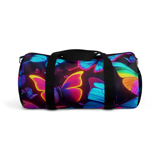 "Explosion of Color" - Neon Butterflies Duffle Bag