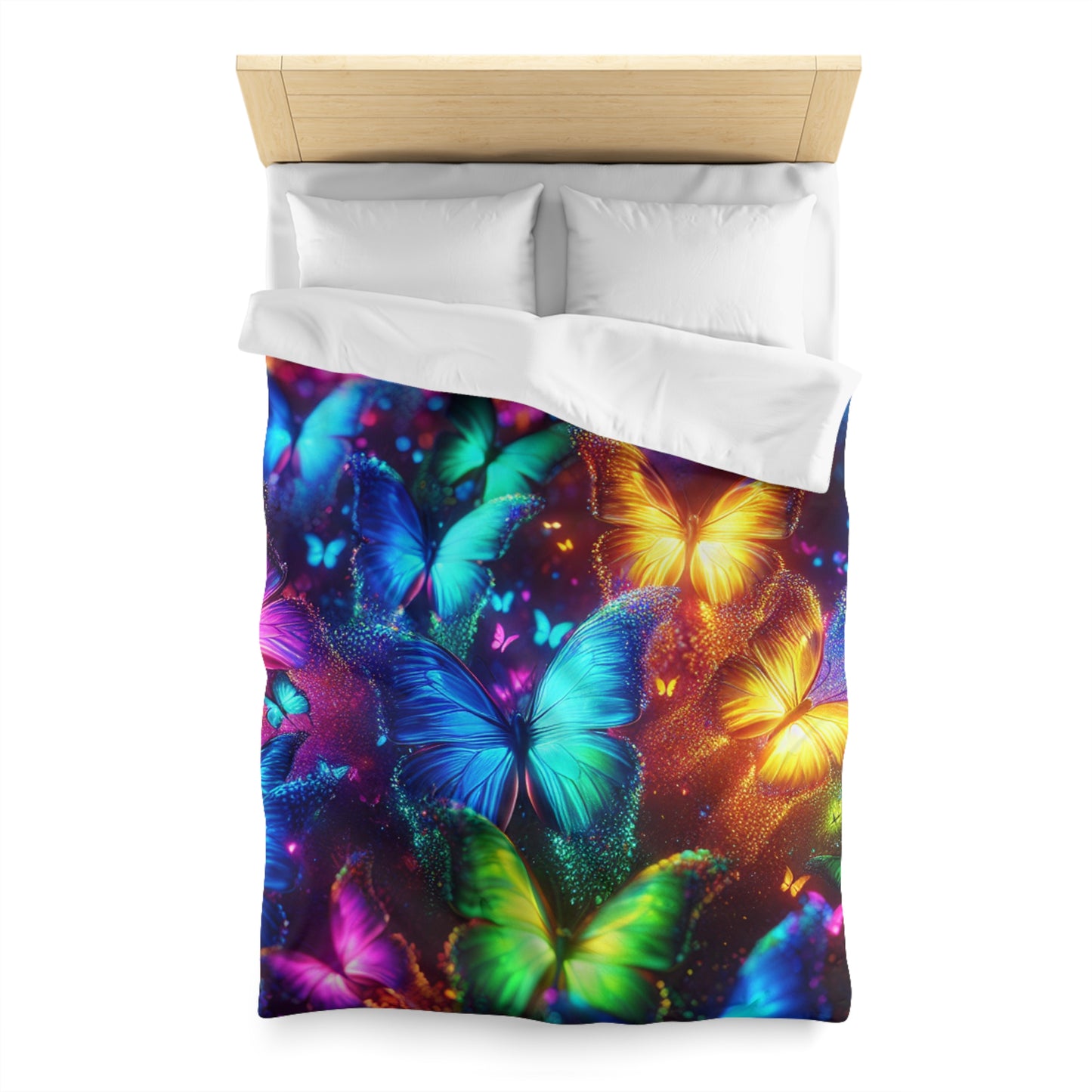 Giovanni da San Gimignano - NEON Butterflies Microfiber Duvet Cover