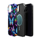 "Neon Butterflies in the Night Sky" Neon Butterflies Premium Art Magsafe Magnet Tough IPhone 13 14 15 Pro Plus Max and Mini in Matte and Glossy Phone cases