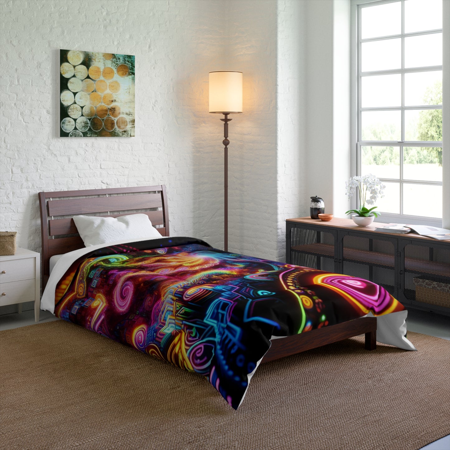 Cosmic Kaleidocolors. Trippy Infinity Patterns Comforter Blanket