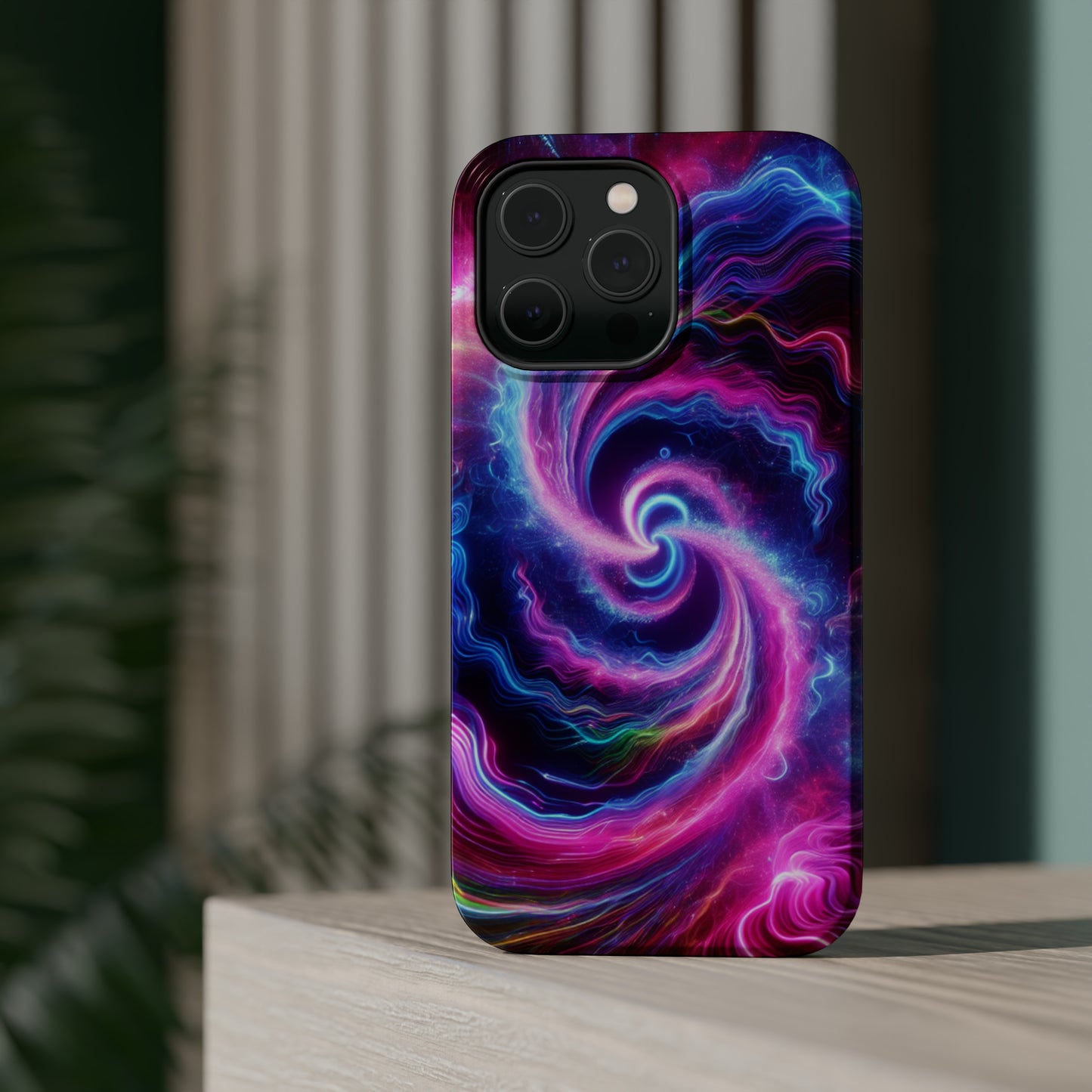 Infinite Neon Horizon Neon Trippy Infinity Patterns Premium Art Magsafe Magnet Tough IPhone 13 14 15 Pro Plus Max and Mini in Matte and Glossy Phone cases