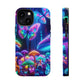 Neon Ecstasy. Neon Butterflies and Mushrooms Premium Art Magsafe Magnet Tough IPhone 13 14 15 Pro Plus Max and Mini in Matte and Glossy Phone cases