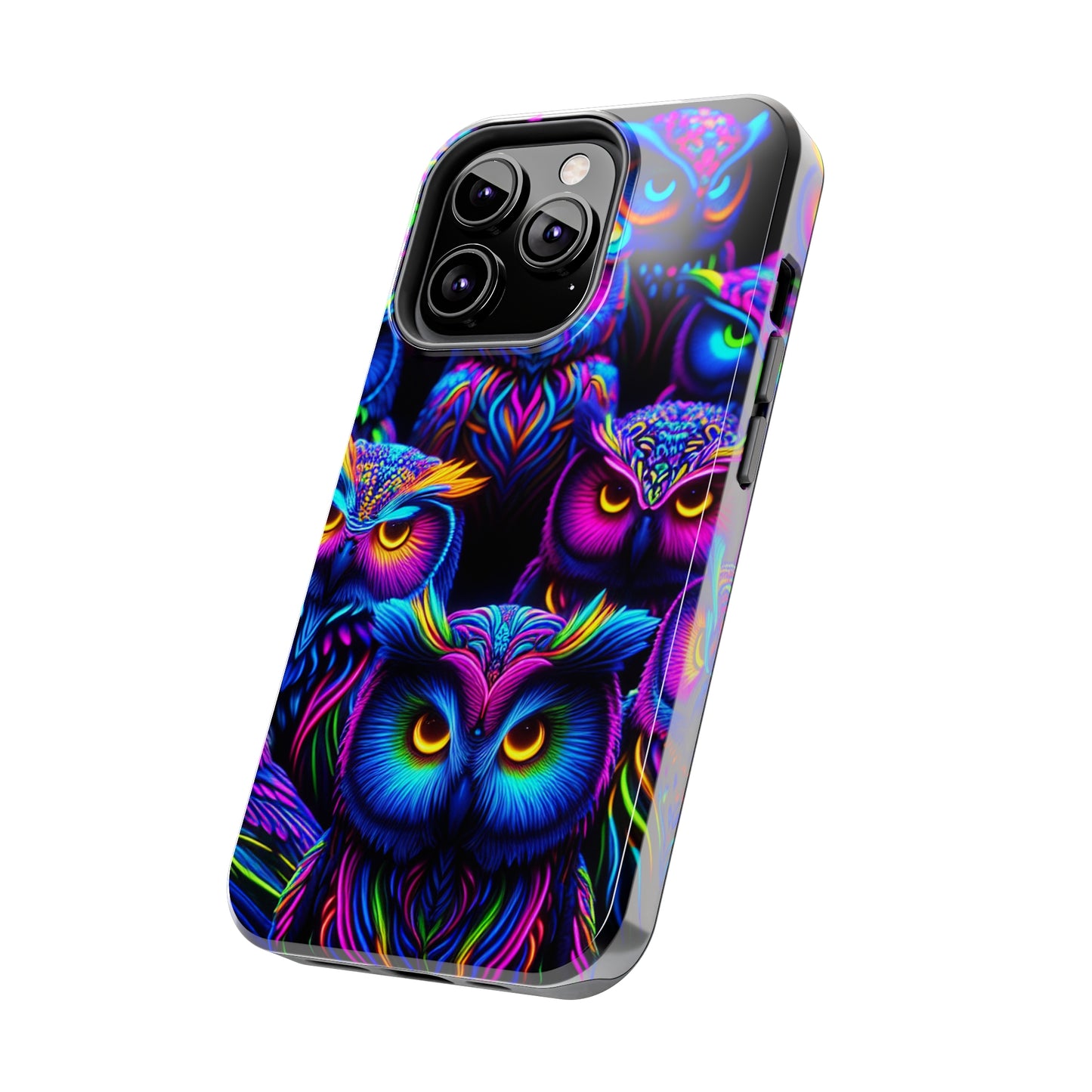 Neon Owl Congregation. NEON Owls Tough Phone Case