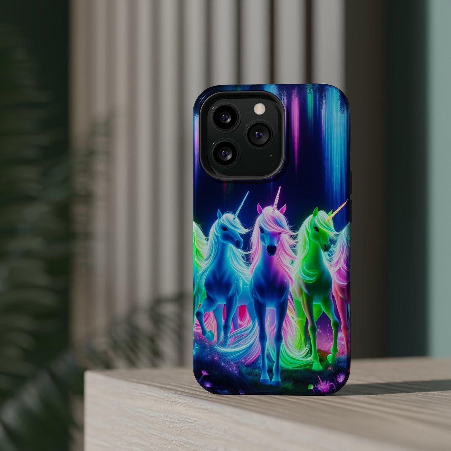 Neon Unicorn Pods. Neon Unicorns Premium Art Magsafe Magnet Tough IPhone 13 14 15 Pro Plus Max and Mini in Matte and Glossy Phone cases