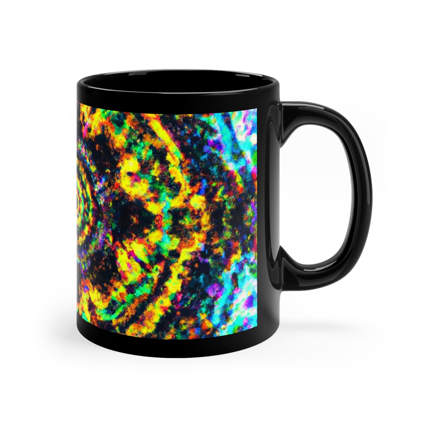 Neon Infinity Vortex Trippy Infninty Patterns 11oz Black Mug