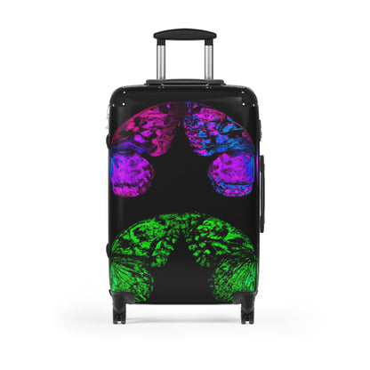 "Neon Flutterings" - Neon Butterflies  Suitcase