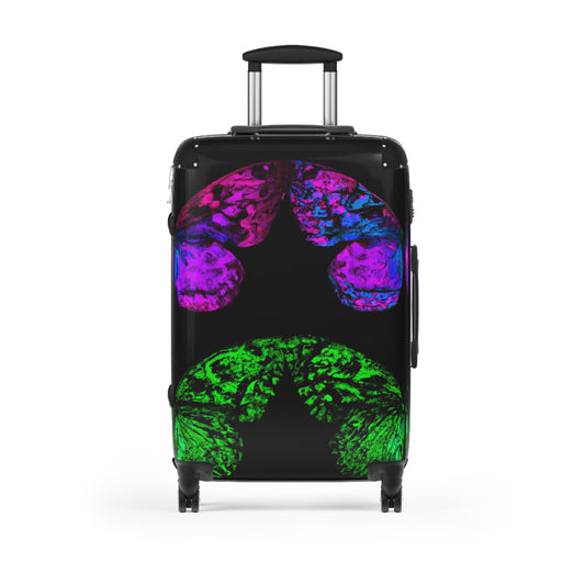 "Neon Flutterings" - Neon Butterflies  Suitcase