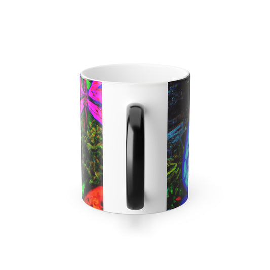 'Neon Splendor' Mushrooms & Butterflies 11oz Color Morphing Mug