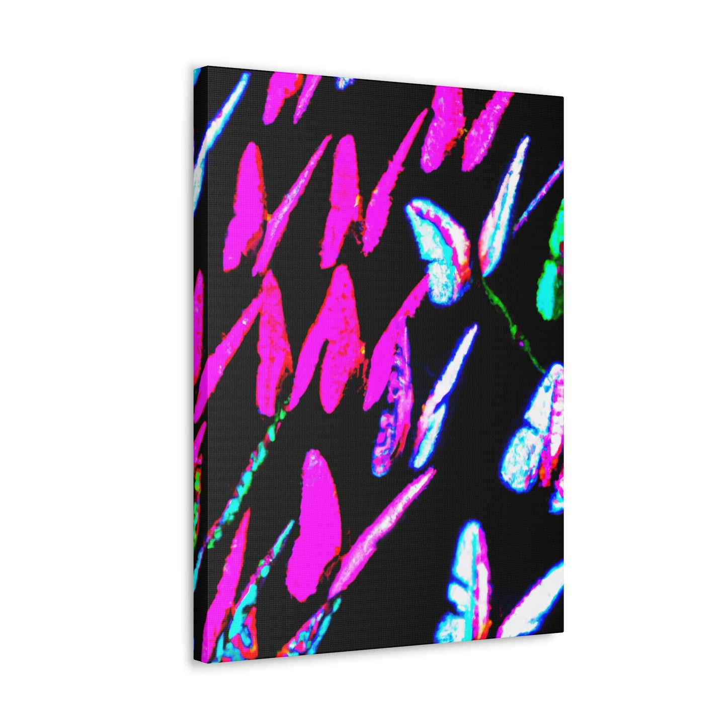 "Neon-Butterfly Prism" Neon Butterflies  Art Canvas