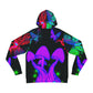 "Aurora of Neon Nightlife" - Butterflies & Mushrooms AOP Hoodie