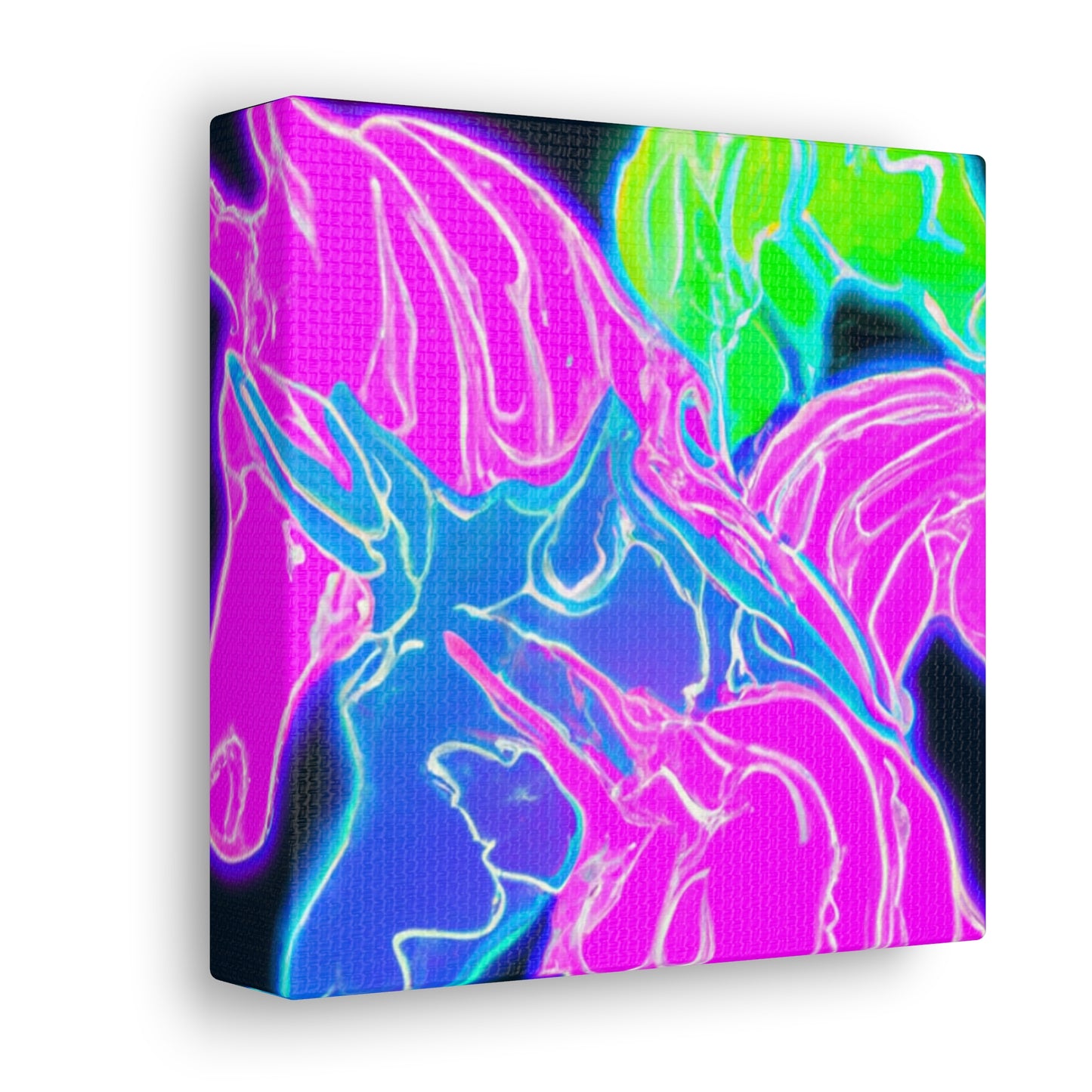 Neon Flurry Unicorns. NEON Unicorns Art Canvas