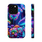 Neon Ecstasy. Neon Butterflies and Mushrooms Premium Art Magsafe Magnet Tough IPhone 13 14 15 Pro Plus Max and Mini in Matte and Glossy Phone cases