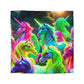Alessandro di Vanetti - NEON Unicorns Microfiber Duvet Cover