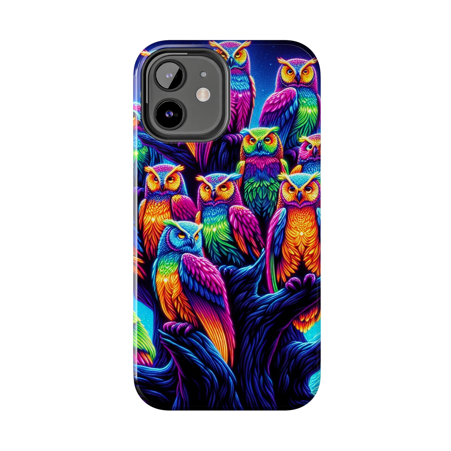 Neon Nocturne. NEON Owls Tough Phone Case
