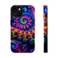Twilight Infinyscape Neon Trippy Infinity Patterns Premium Art Magsafe Magnet Tough IPhone 13 14 15 Pro Plus Max and Mini in Matte and Glossy Phone cases