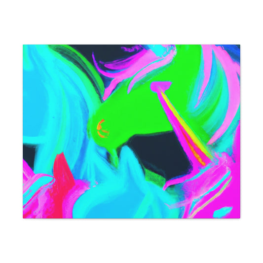 Neon Magical Joyride NEON Unicorns Art Canvas