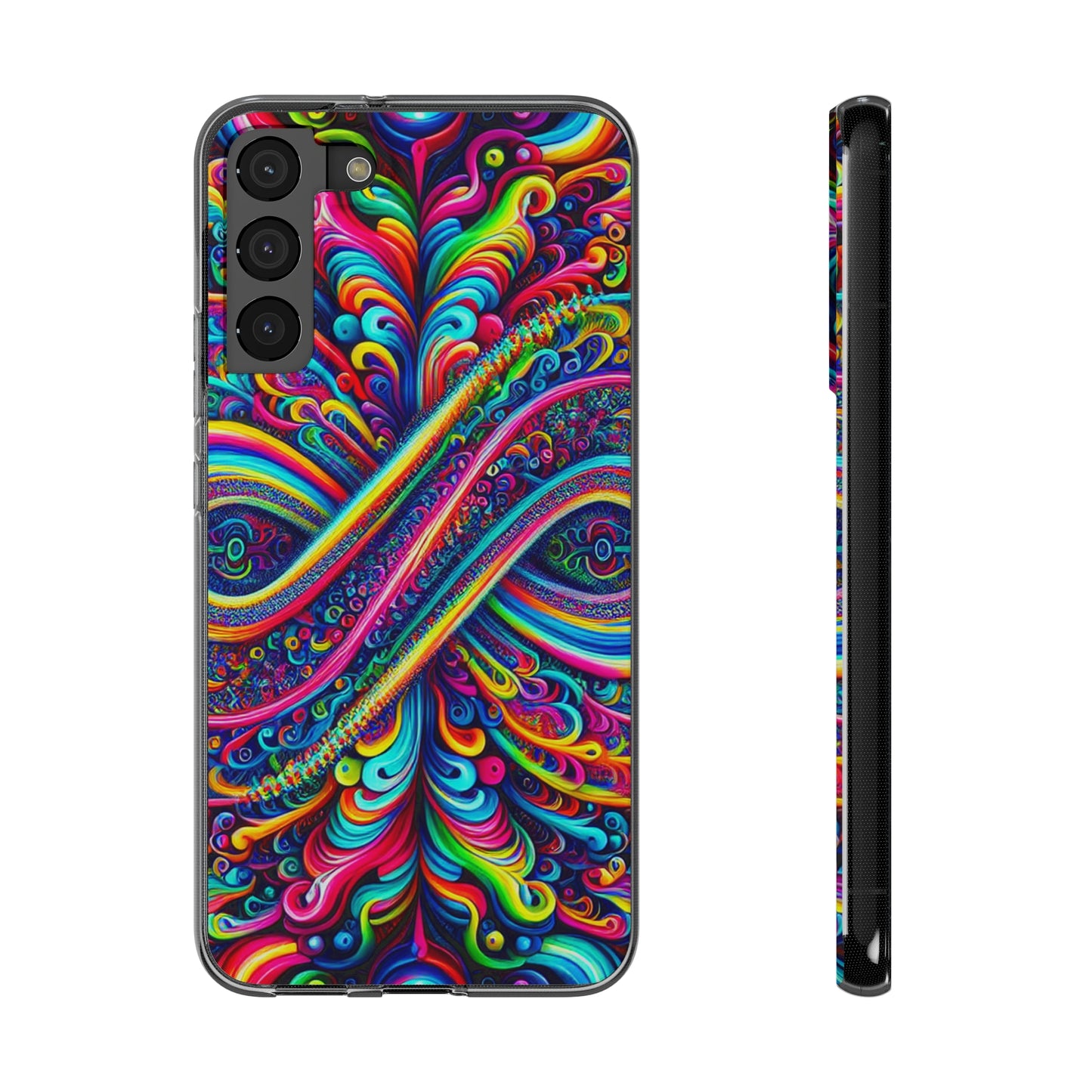 'Infinite Neon Illusion' Infinity Patterns Art Polycarbonate Phone Case