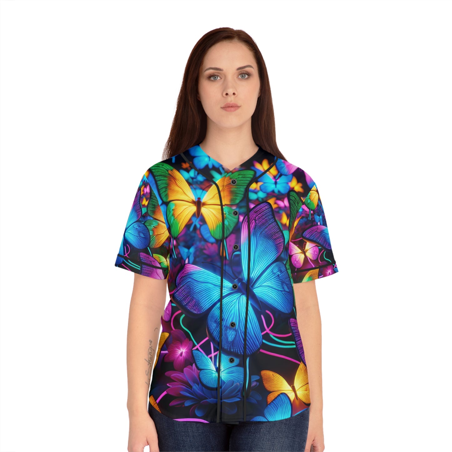 Neon Butterfly Bliss. Neon Butterflies Womans Jersey