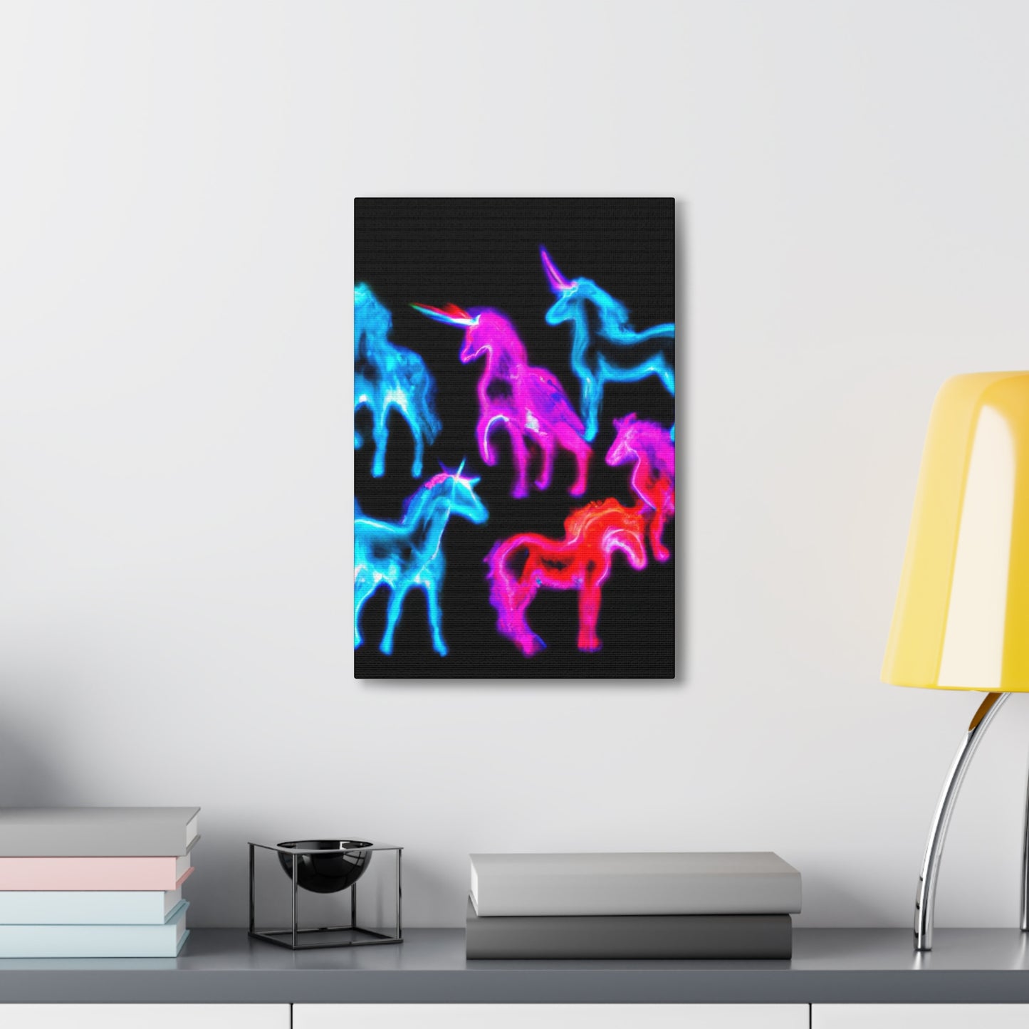 Neon Unicorn Fantasia NEON Unicorns Art Canvas