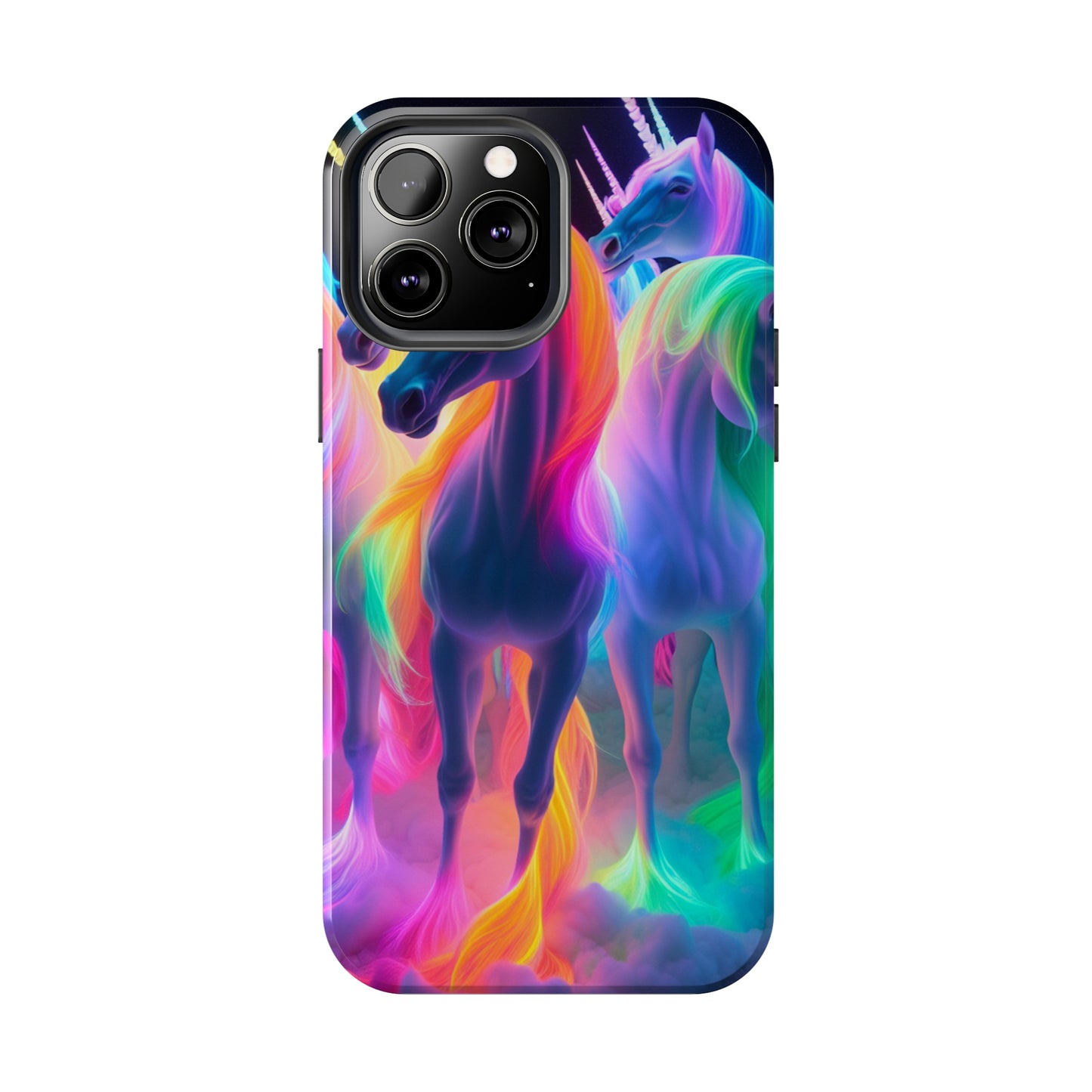 Vividly Rainbow Dreaming NEON Unicorns Tough Phone Case