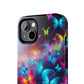"Neon Flutterings" NEON Butterflies Tough Phone Case Iphone  7 8 9 10 11 12 13 14 SE X XR XS Pro Max Mini Plus