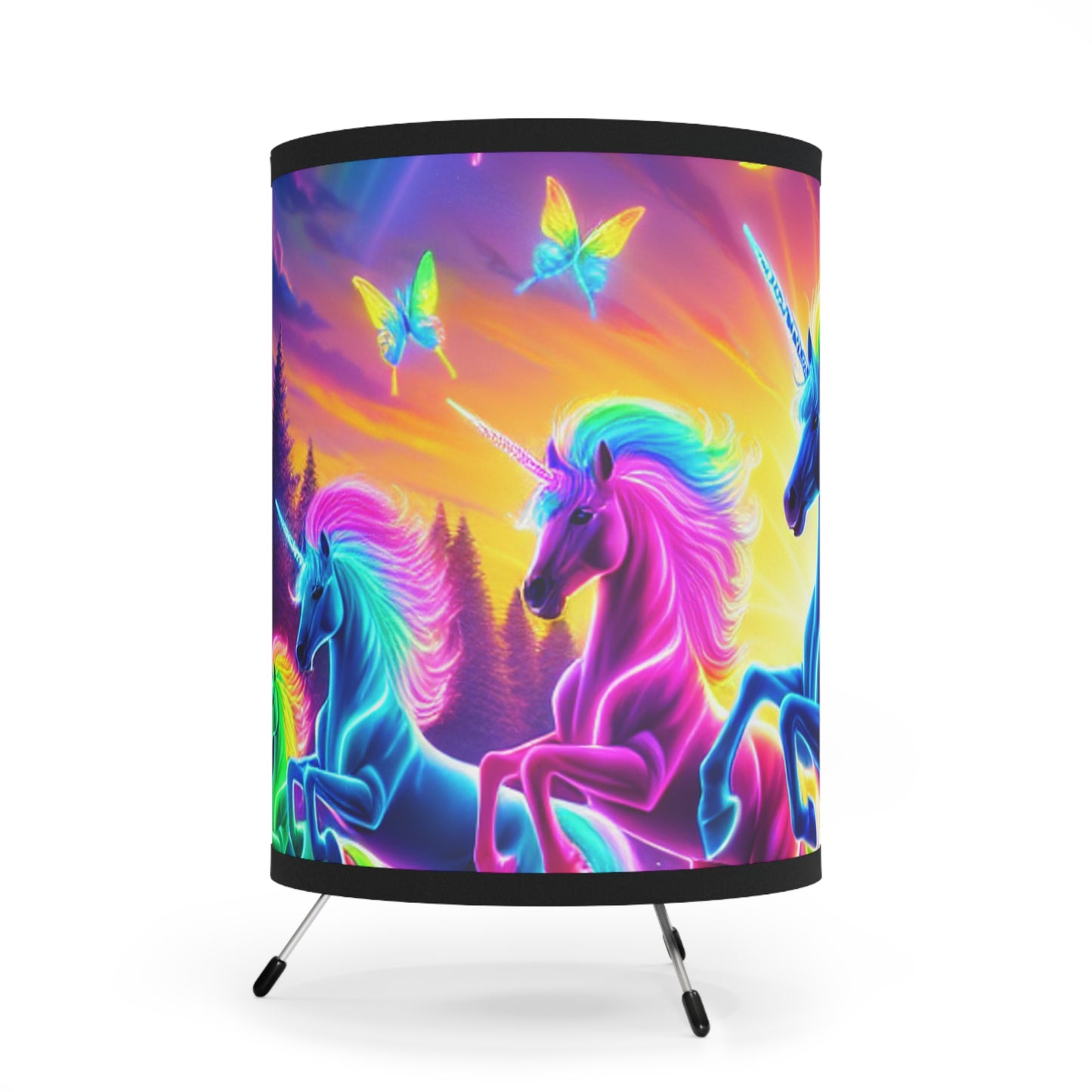 "Mystic Glow Uniroar" - NEON Unicorns Art Tripod Lamp