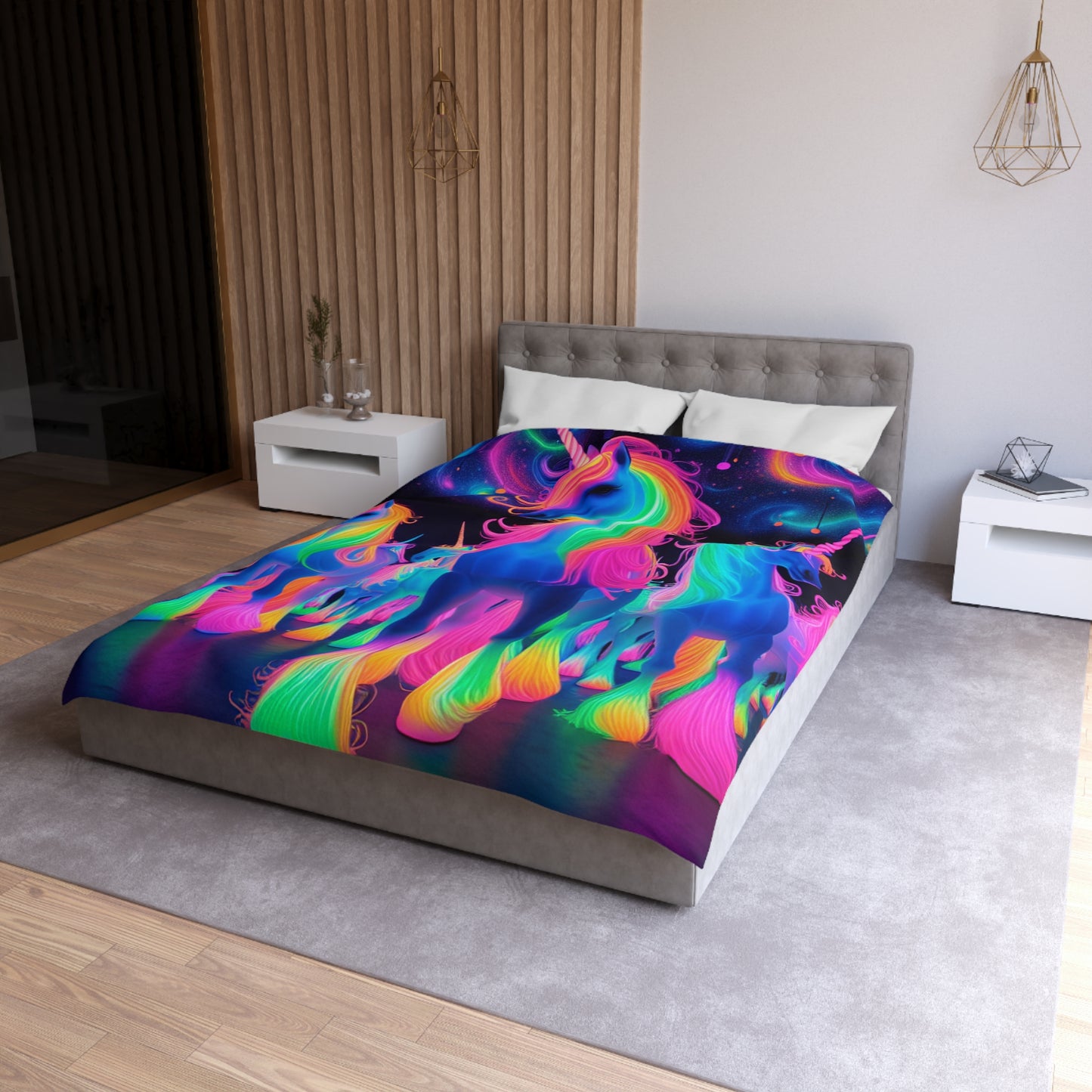Andrea da Lucca - NEON Unicorns Microfiber Duvet Cover