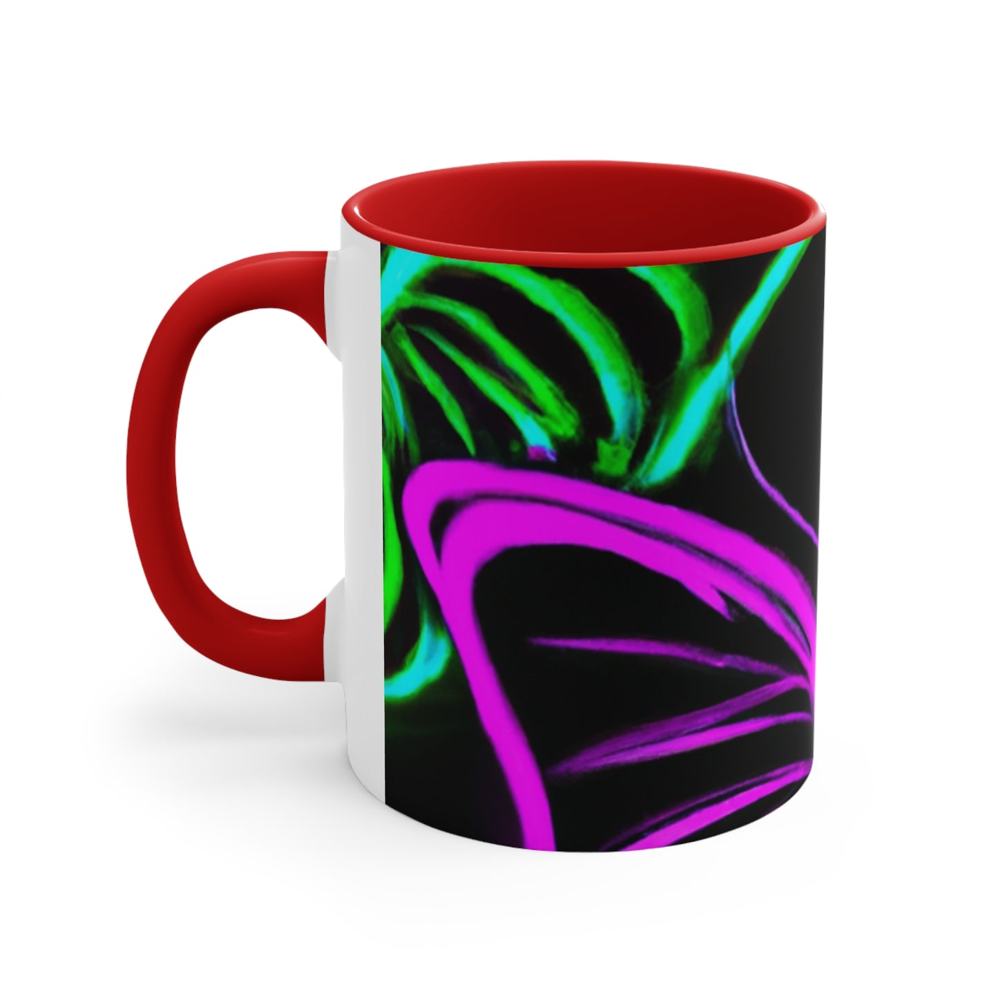 Vivid Nectarine Glitter Flutter Butterflies 11oz Mug