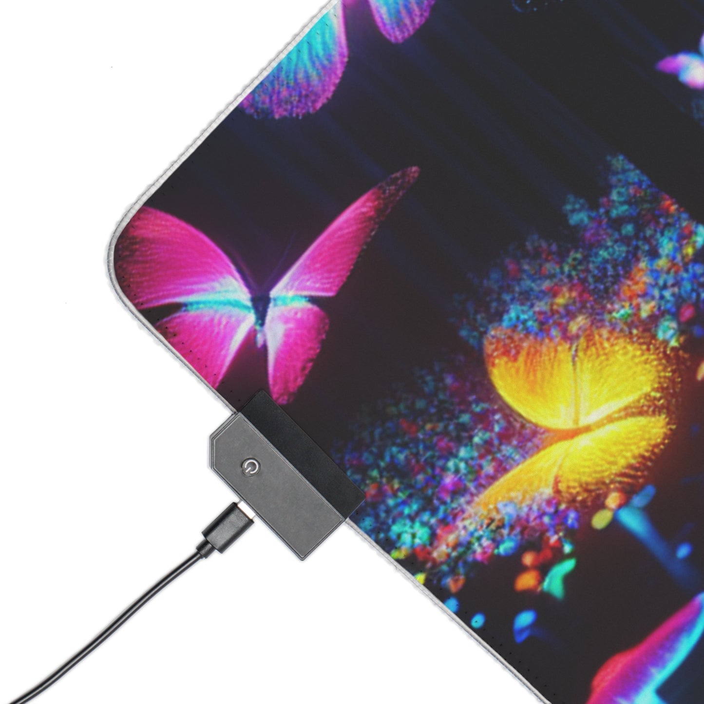 "Euphoric Fauna" NEON Butterflies and Mushrooms LED Mousepad