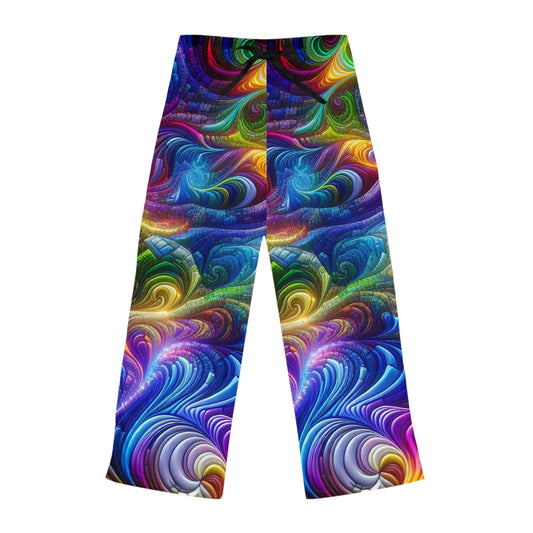Vortex of Luminescence. Infinity Patterns Womans Pajama Pants