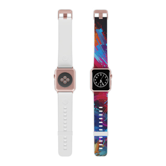 "Neon Confetti Cascade" - Trippy Infinity Patterns Iwatch Band