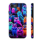 Neon Party of Owls NEON Owls Phone Case Iphone 7 8 9 10 11 12 13 14 Pro Max Mini Plus XR XS SE