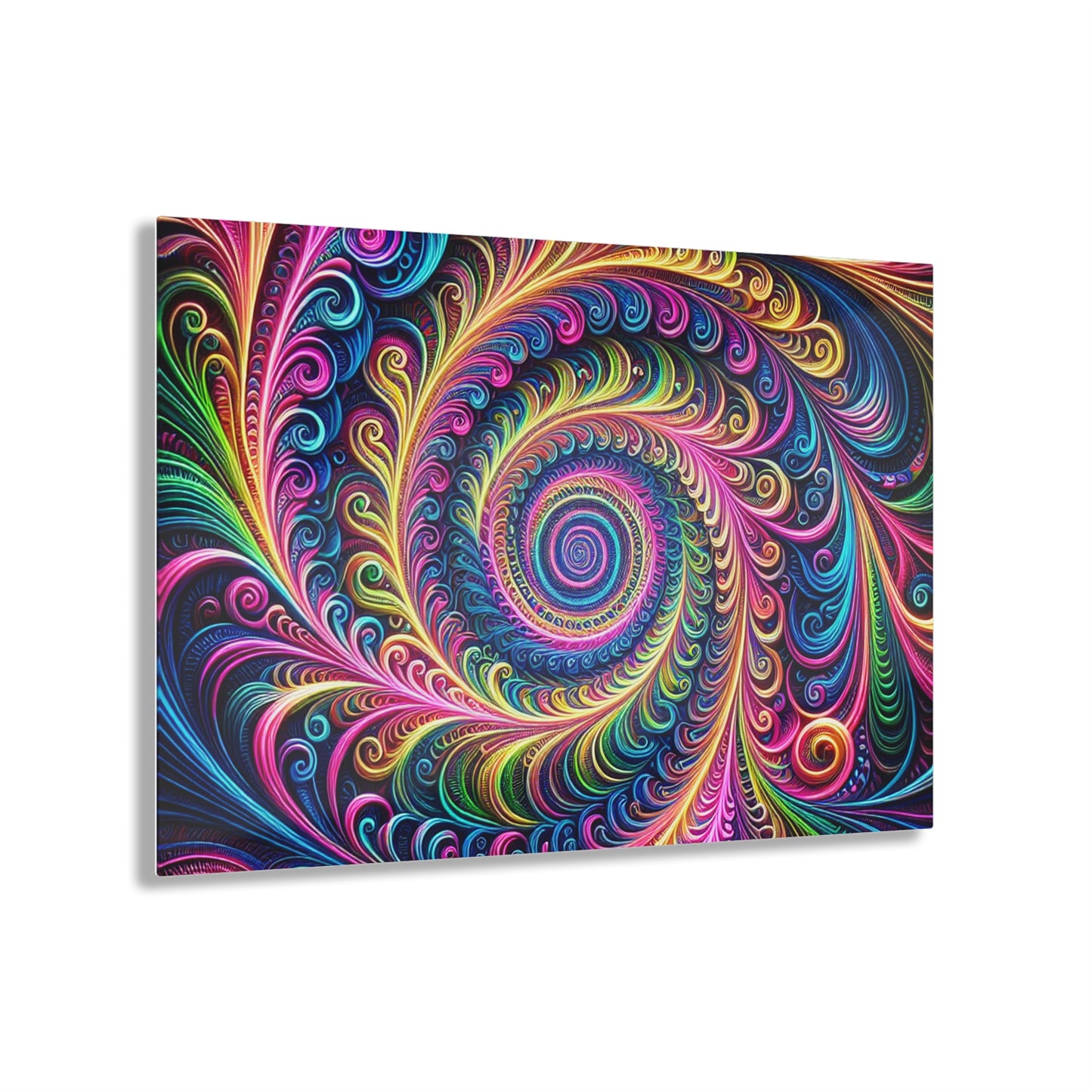 Neon Infinity Infinity Prismatic Vortex Trippy infity Pattern 1/4" Glossy Acrylic Art