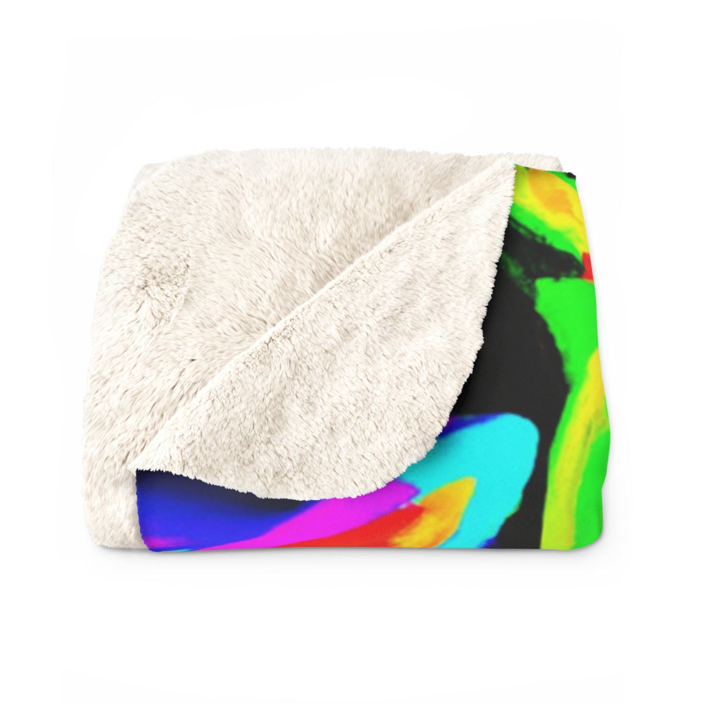 "Night Symphony" - NEON Owls Art Sherpa Blanket