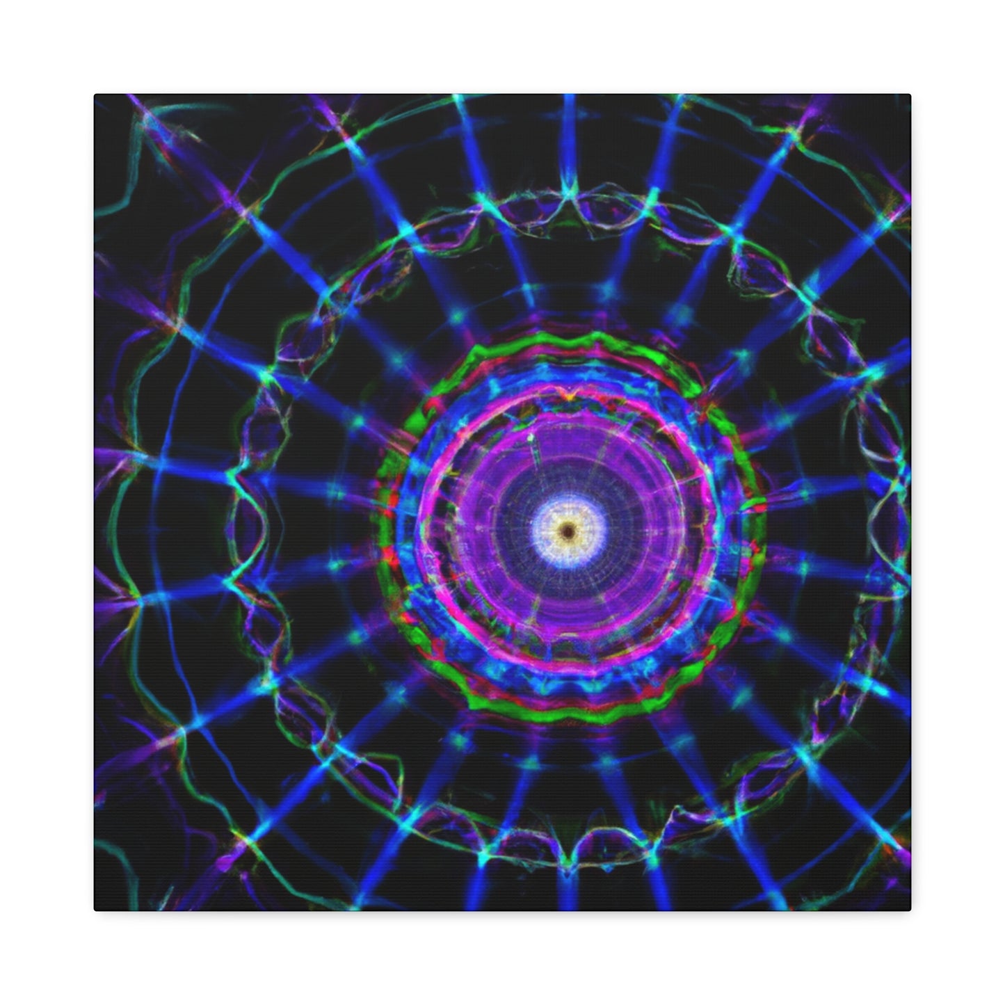 Neon Infinity Vortex. Trippy Infinity Patterns Art Canvas