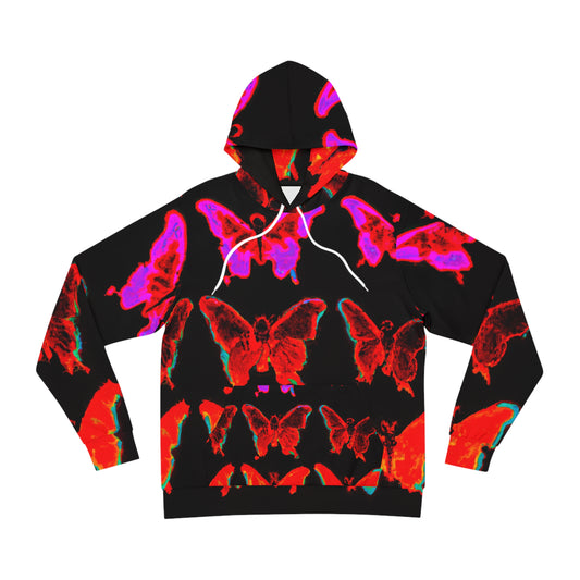 "Neon Nectar: A Butterfly's Flight" - Butterflies AOP Hoodie