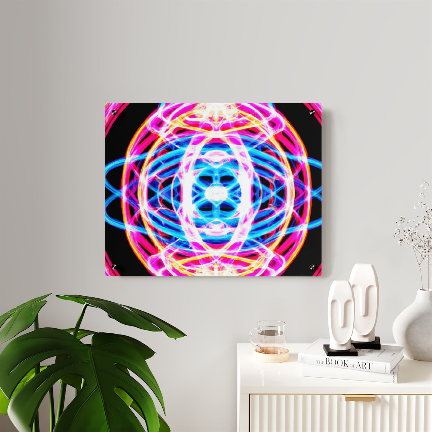 Neon Infinity Extravaganza. Trippy Infinity Patterns Acrylic Art Panel