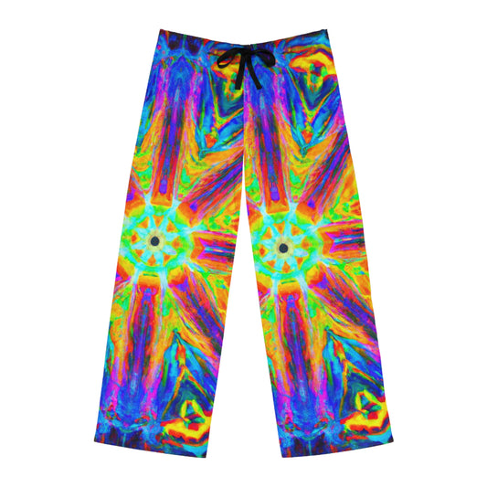 TDB Vibrant Neon Infinity Spirals. Trippy Infinity Patterns Mens Pajama Pants