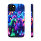 "Neon Fantasyland" Neon Unicorns Premium Art Magsafe Magnet Tough IPhone 13 14 15 Pro Plus Max and Mini in Matte and Glossy Phone cases