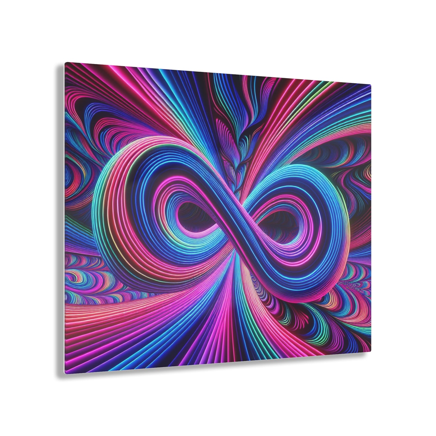 Cosmic Geometrica Splendor. Trippy infity Pattern 1/4" Glossy Acrylic Art
