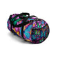 "Illuminated Flutter" - Neon Butterflies Duffle Bag